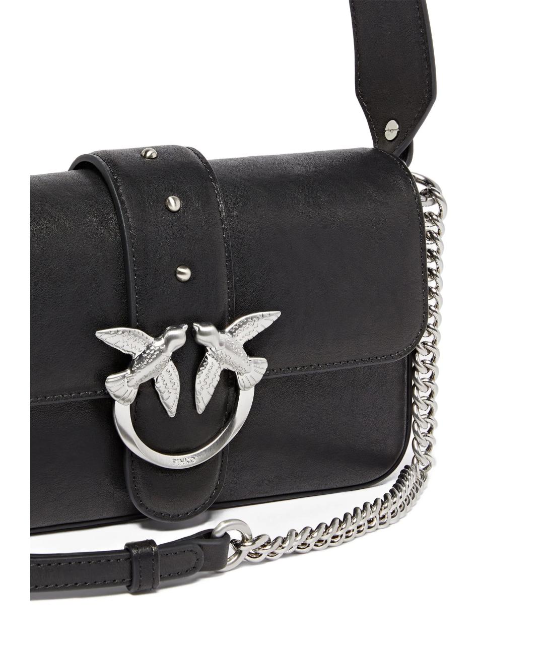 PINKO Черная кожаная сумка через плечо, фото 4