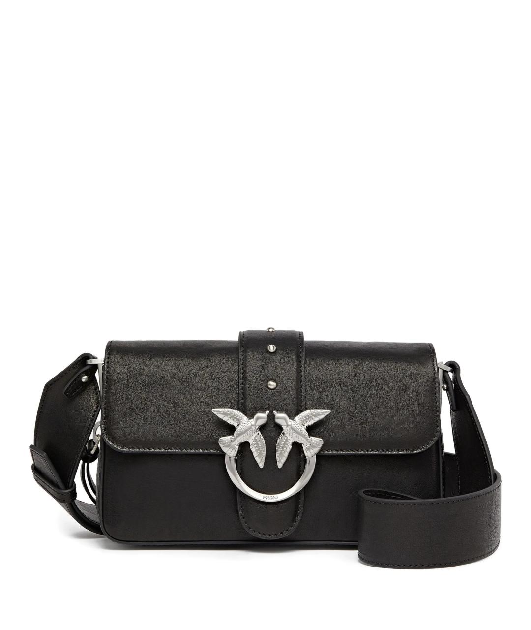 PINKO Черная кожаная сумка через плечо, фото 1