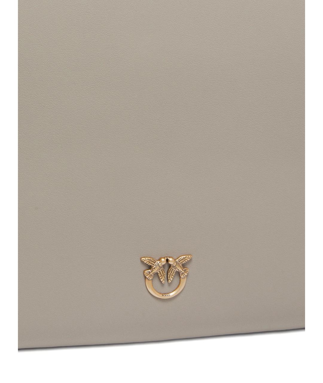 PINKO Серая кожаная сумка через плечо, фото 3
