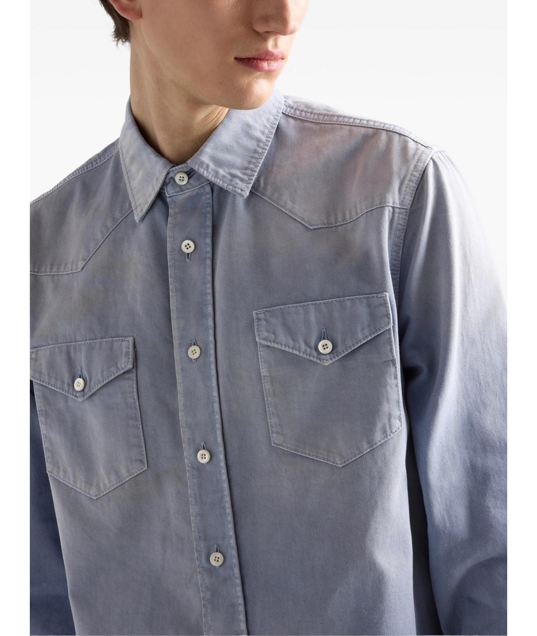 PRADA Голубая кэжуал рубашка, фото 4