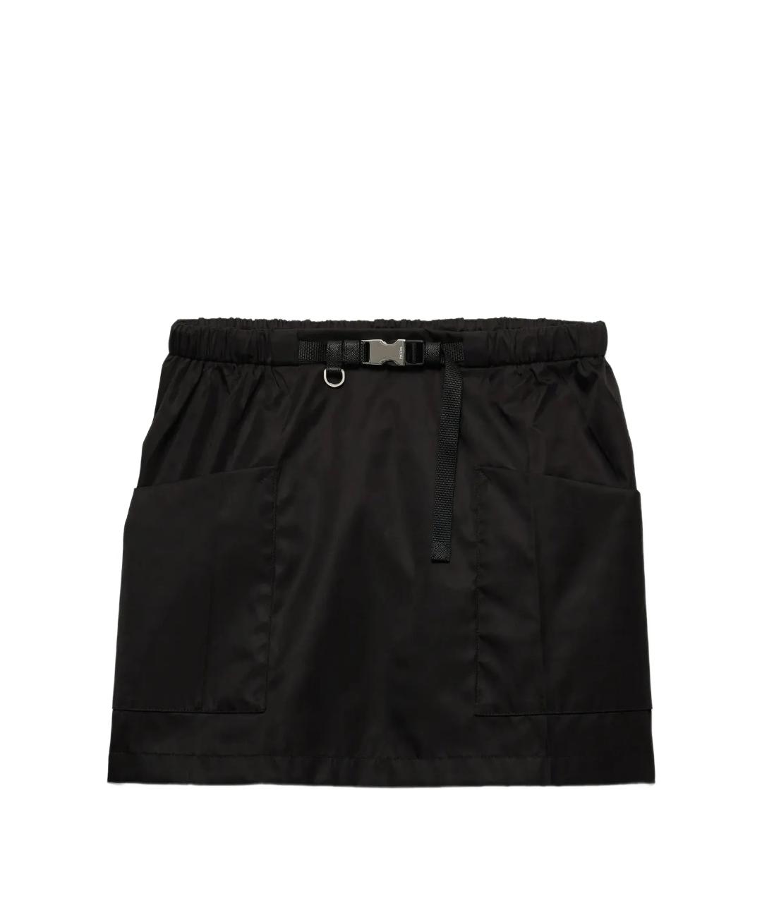 PRADA Черная полиамидовая юбка мини, фото 1