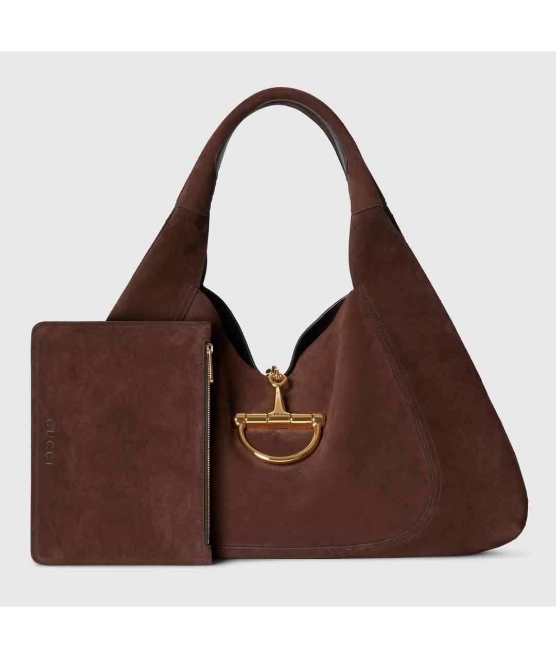 GUCCI Коричневая кожаная сумка с короткими ручками, фото 4