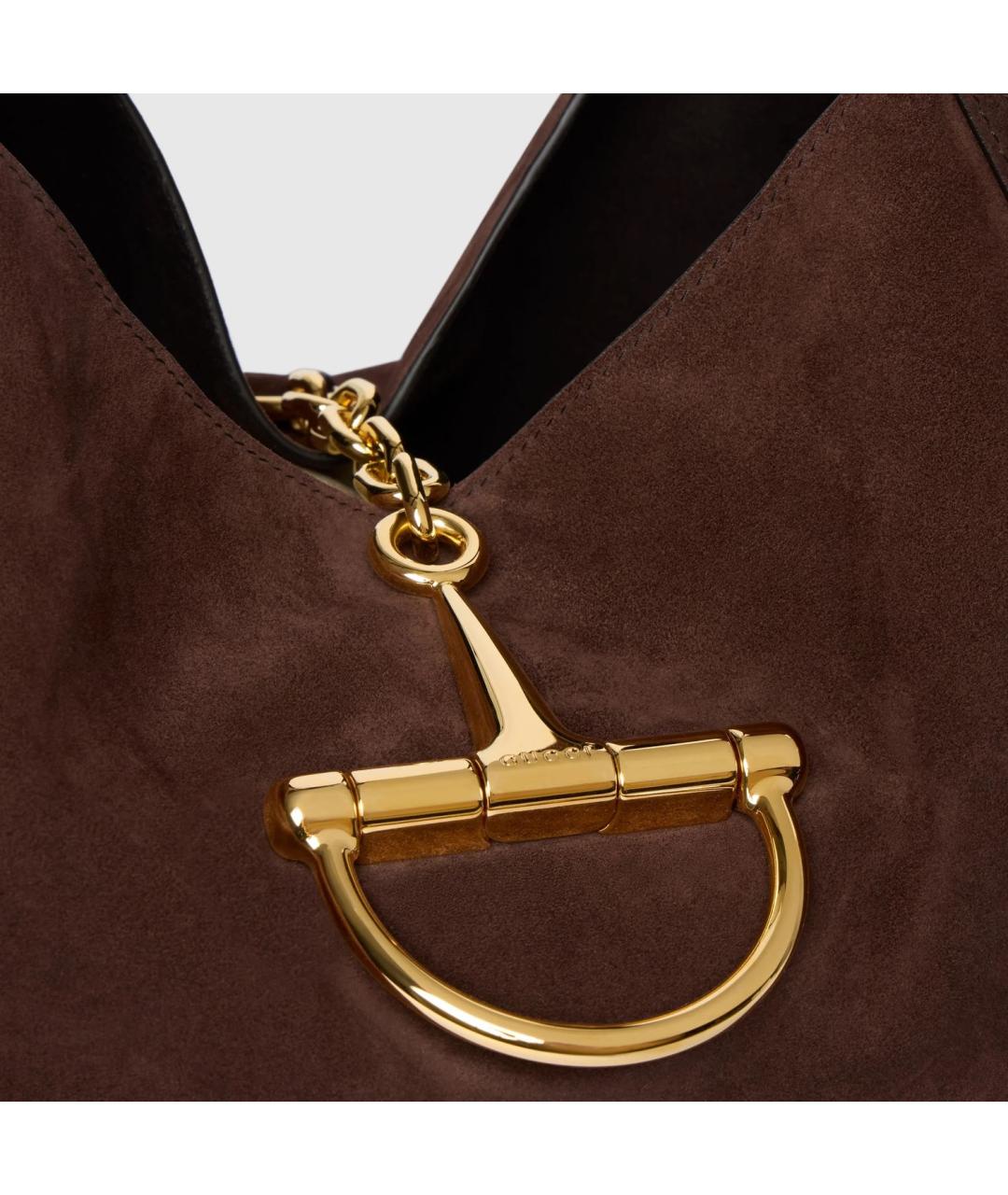 GUCCI Коричневая кожаная сумка с короткими ручками, фото 3
