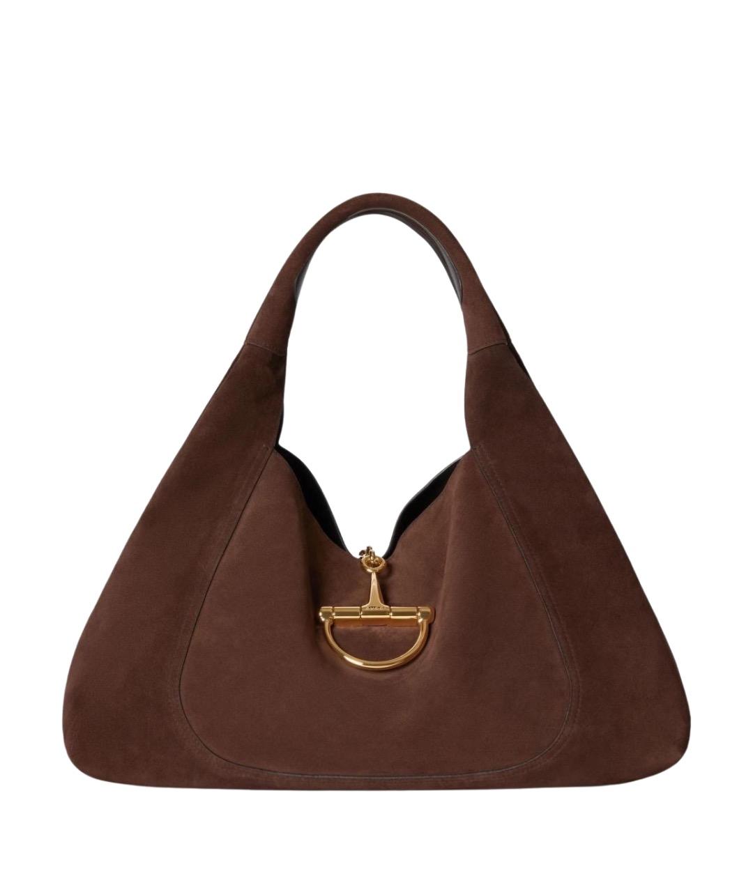 GUCCI Коричневая кожаная сумка с короткими ручками, фото 1