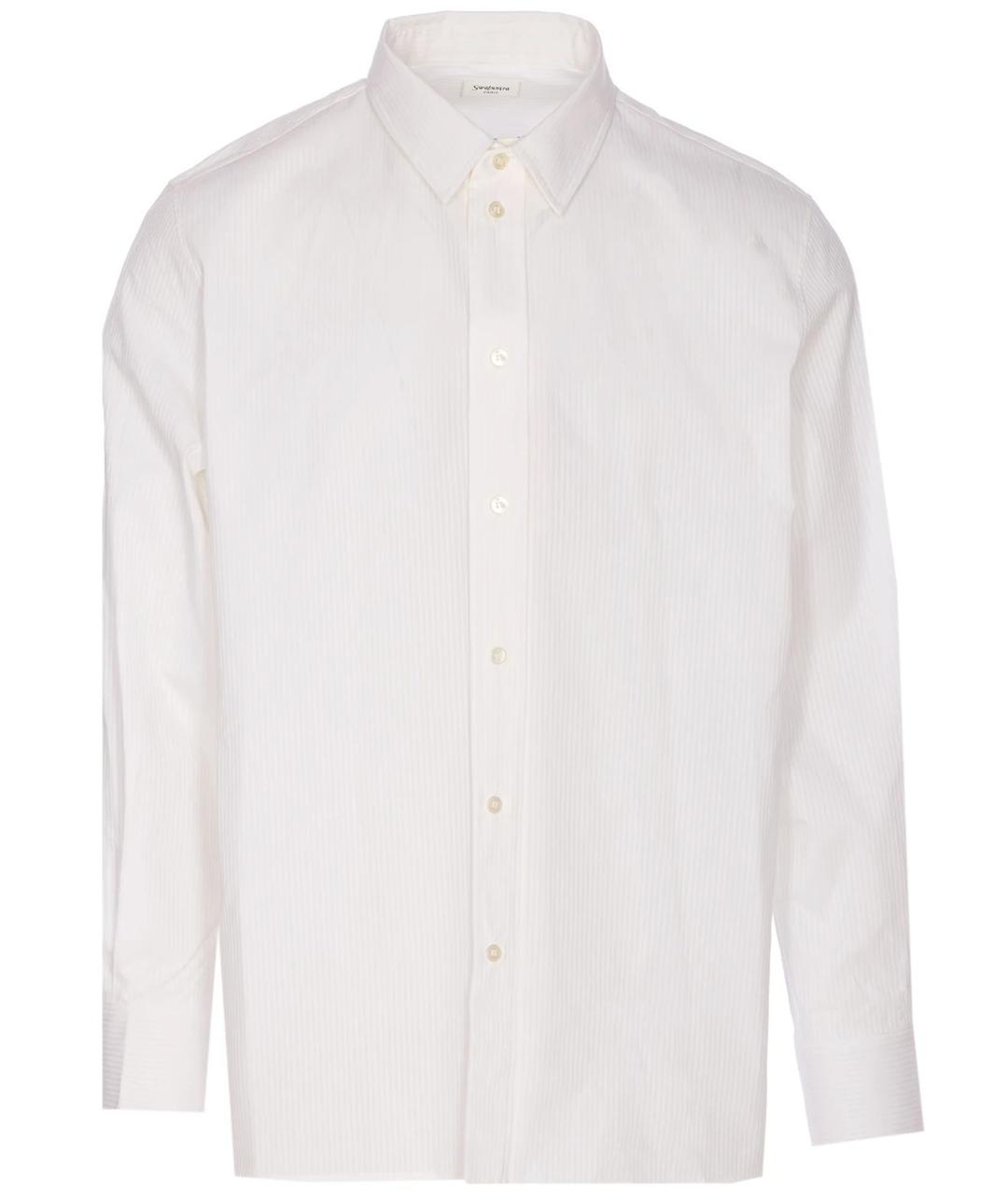 SAINT LAURENT Белая хлопковая классическая рубашка, фото 1