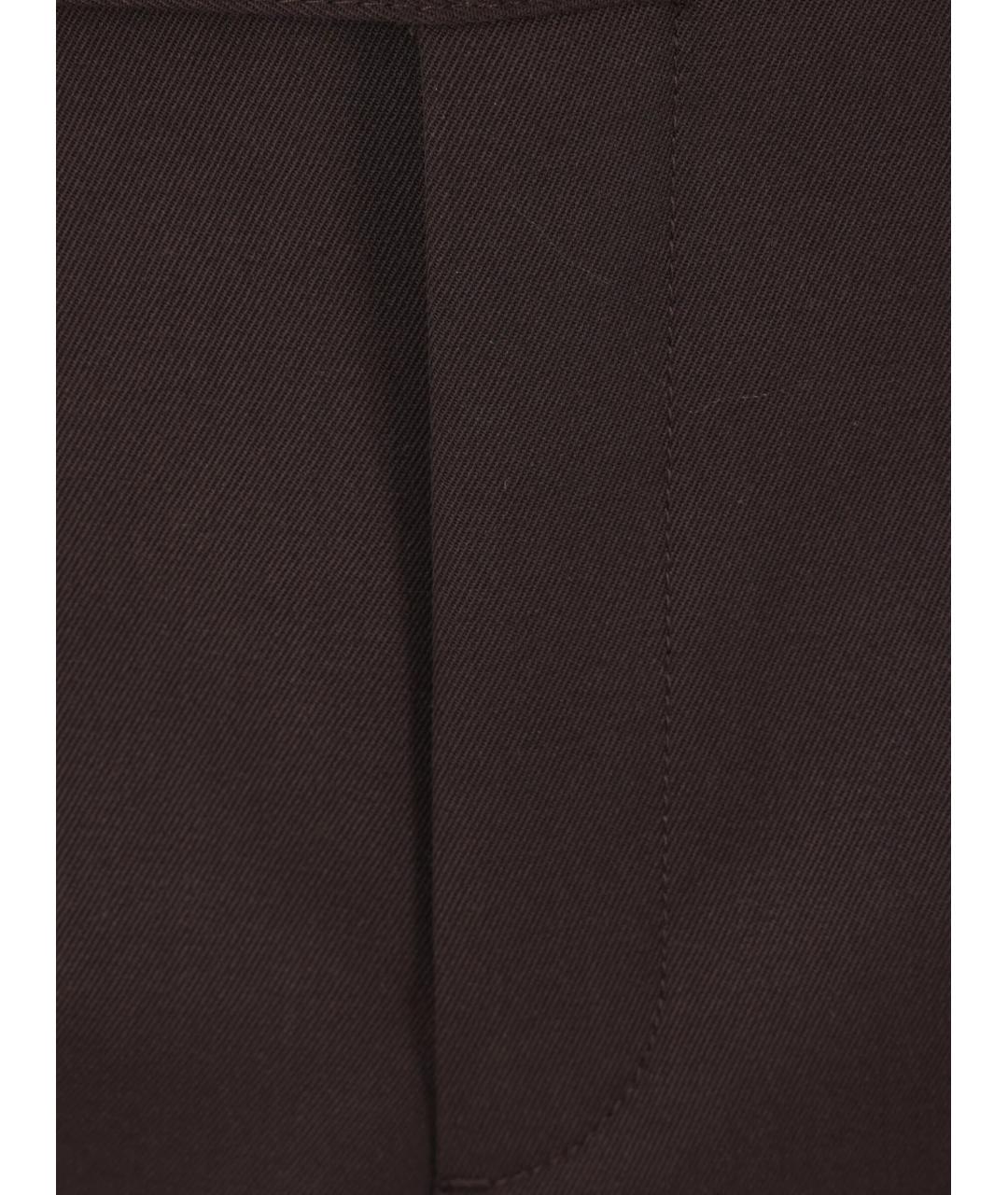PRADA Коричневые хлопковые повседневные брюки, фото 3