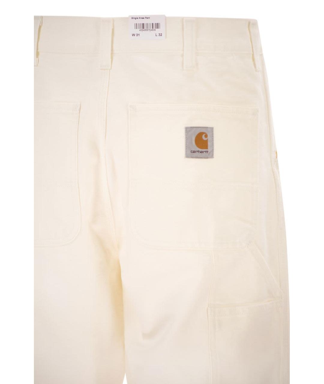 CARHARTT WIP Белые хлопковые повседневные брюки, фото 4