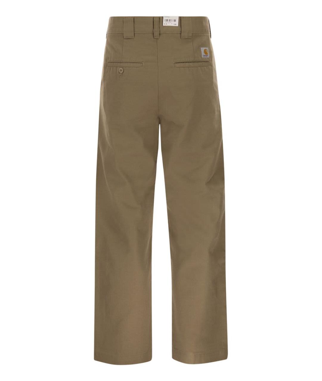 CARHARTT WIP Бежевые хлопковые повседневные брюки, фото 2