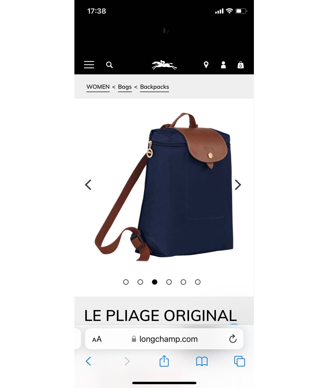 LONGCHAMP Темно-синий кожаный рюкзак, фото 6