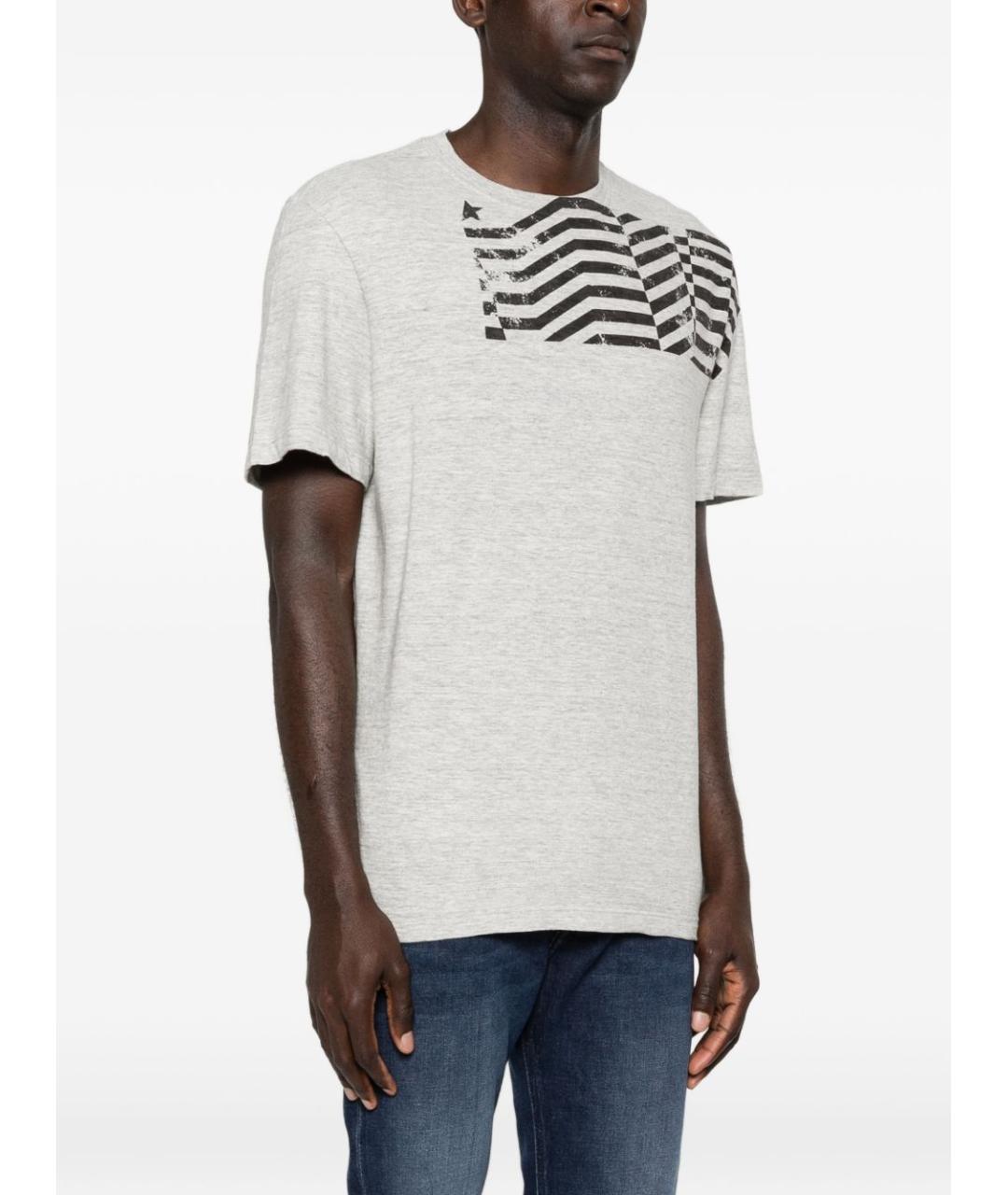 GOLDEN GOOSE DELUXE BRAND Серая хлопковая футболка, фото 3