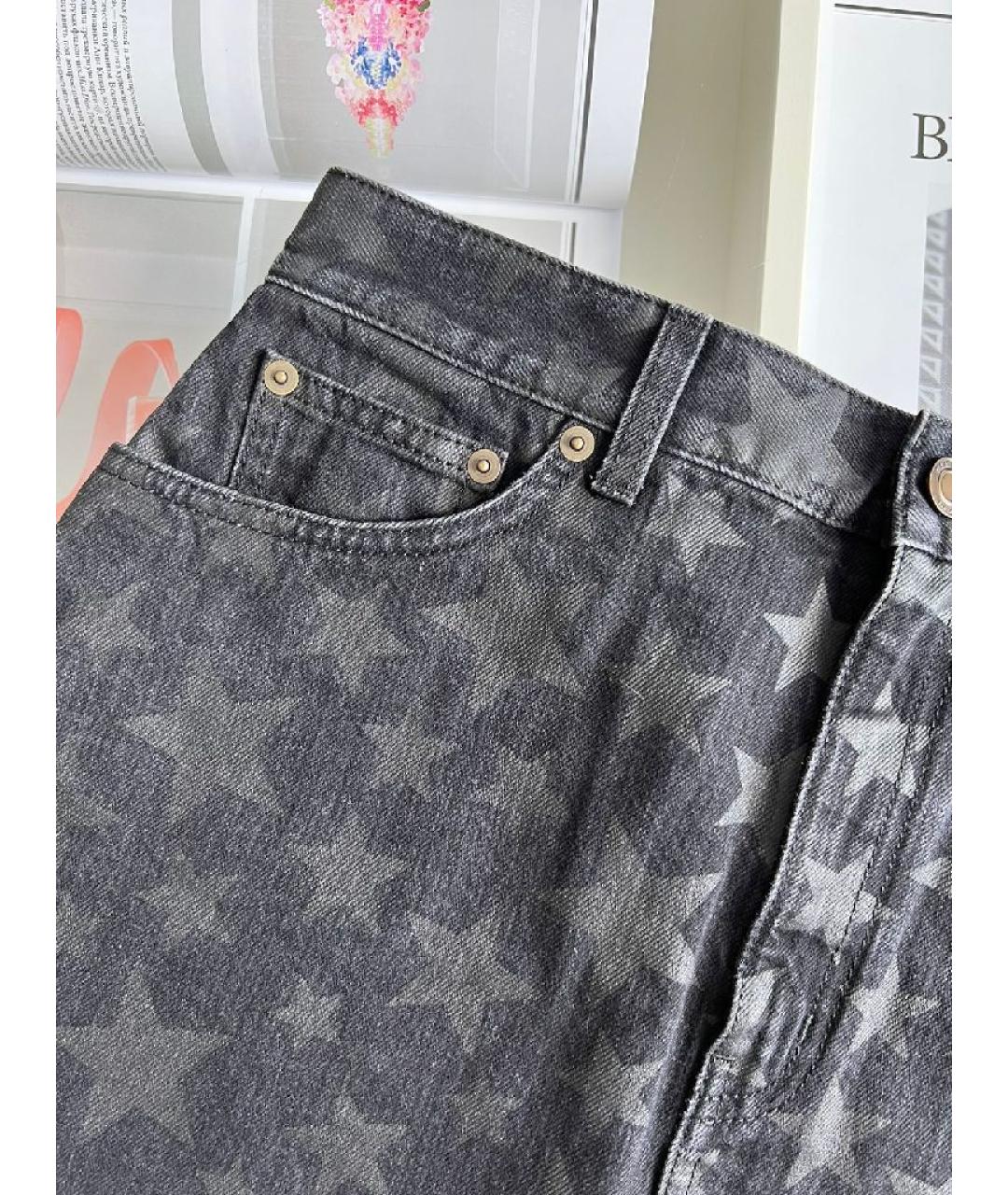 SAINT LAURENT Антрацитовая деним юбка мини, фото 7