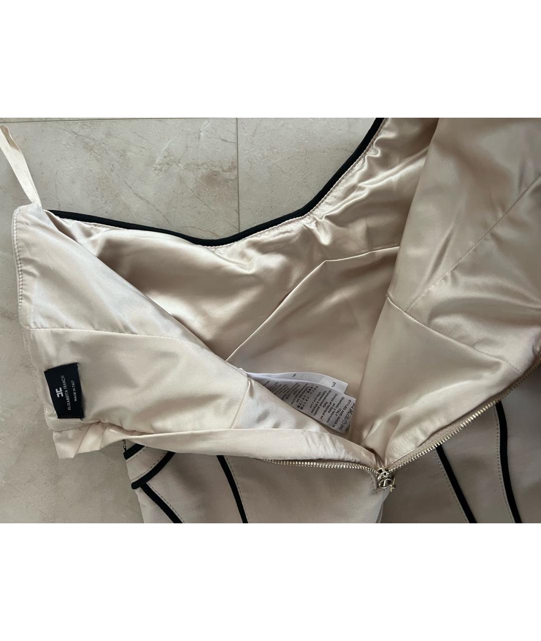 ELISABETTA FRANCHI Бежевая вискозная юбка миди, фото 3