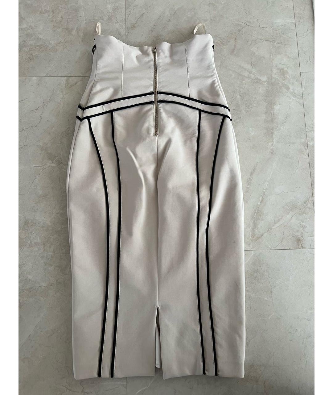 ELISABETTA FRANCHI Бежевая вискозная юбка миди, фото 2