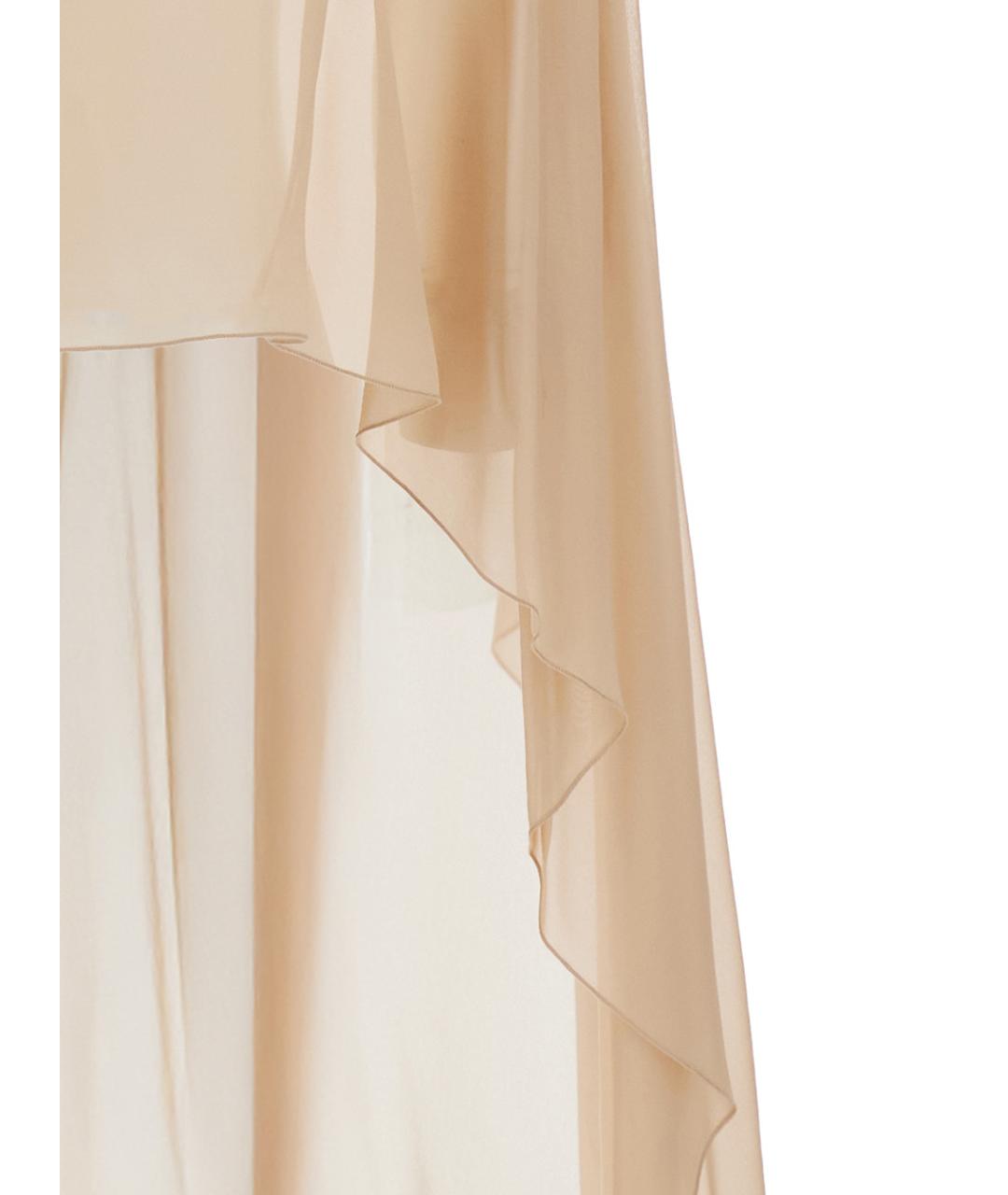 ANTONELLI Бежевый шелковый шарф, фото 3