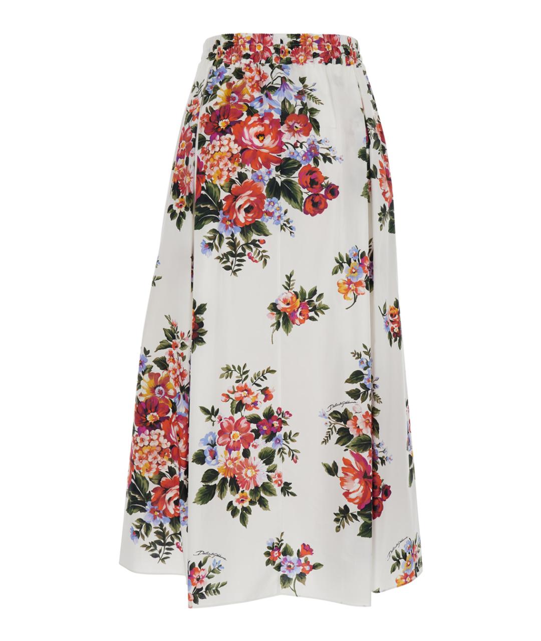 DOLCE&GABBANA Белая хлопковая юбка макси, фото 2