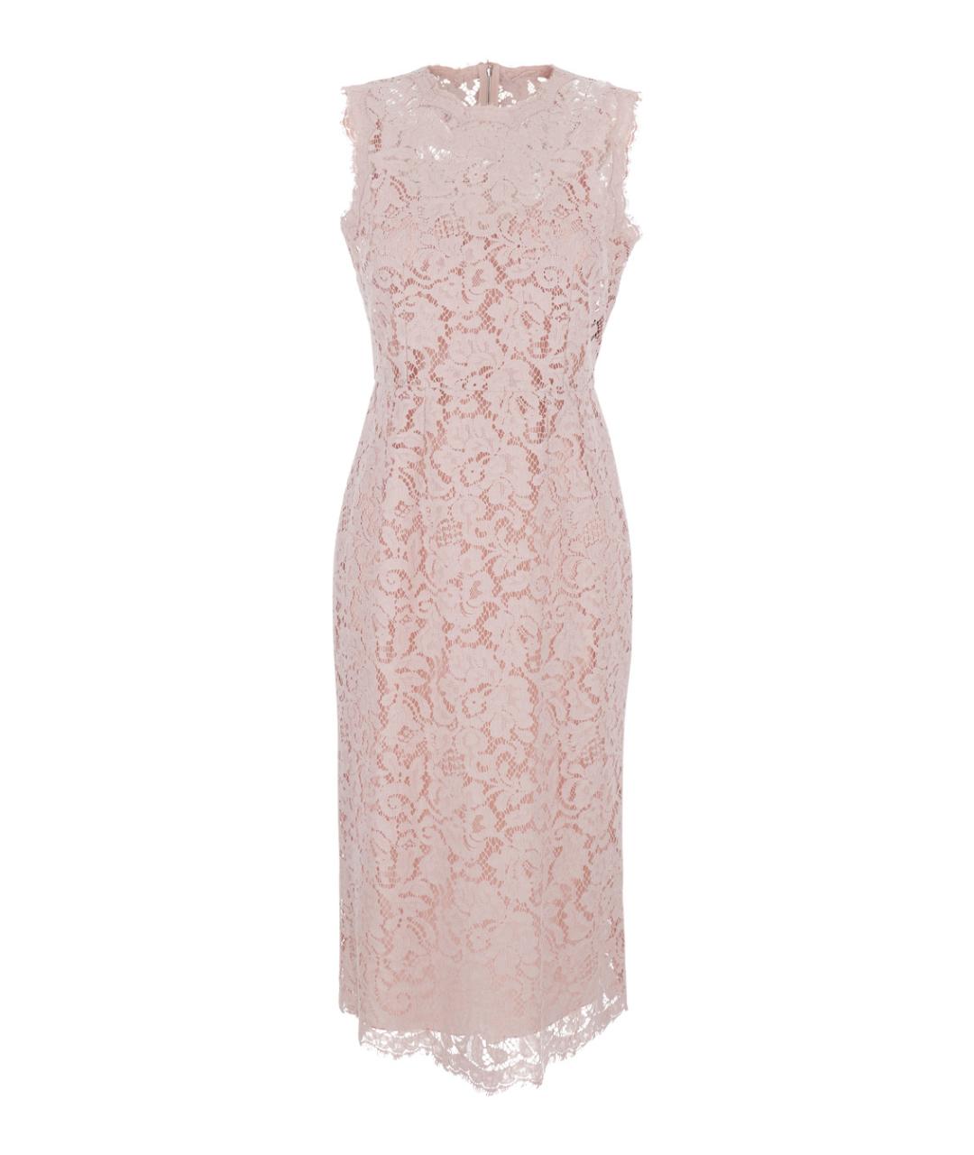 DOLCE&GABBANA Розовое хлопковое коктейльное платье, фото 1