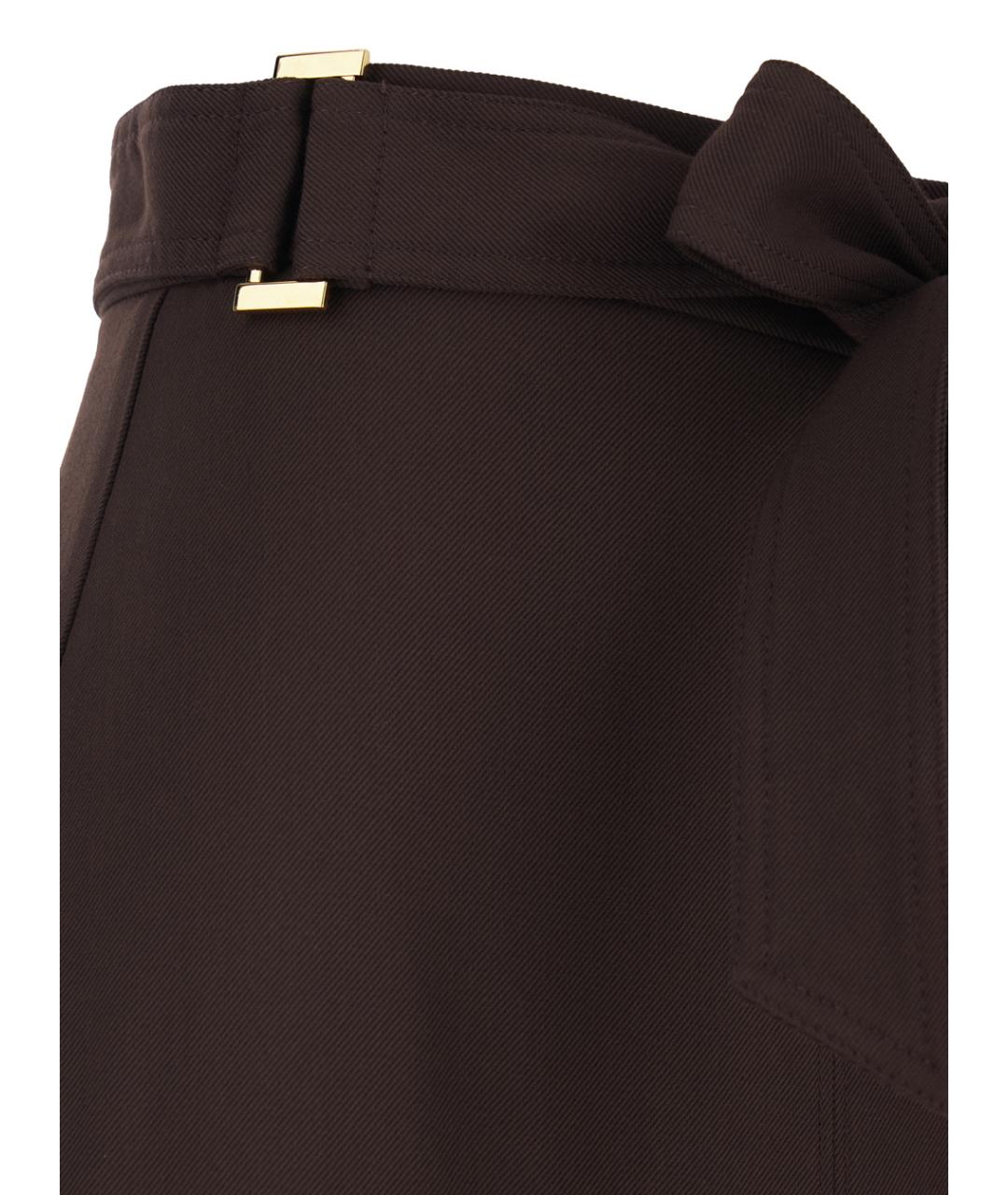 ELISABETTA FRANCHI Коричневая вискозная юбка миди, фото 3