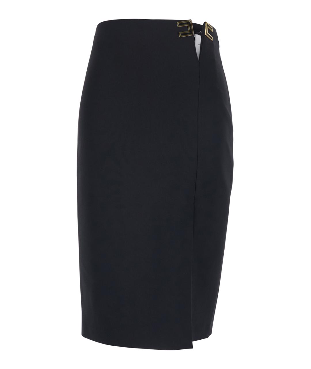 ELISABETTA FRANCHI Черная полиэстеровая юбка миди, фото 1