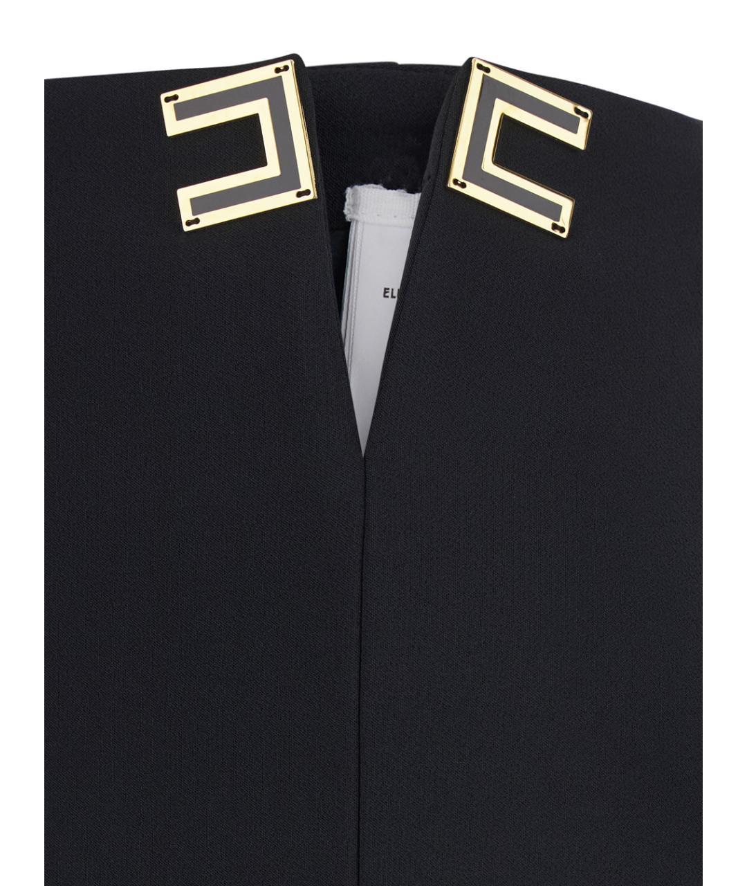 ELISABETTA FRANCHI Черная полиэстеровая юбка миди, фото 3