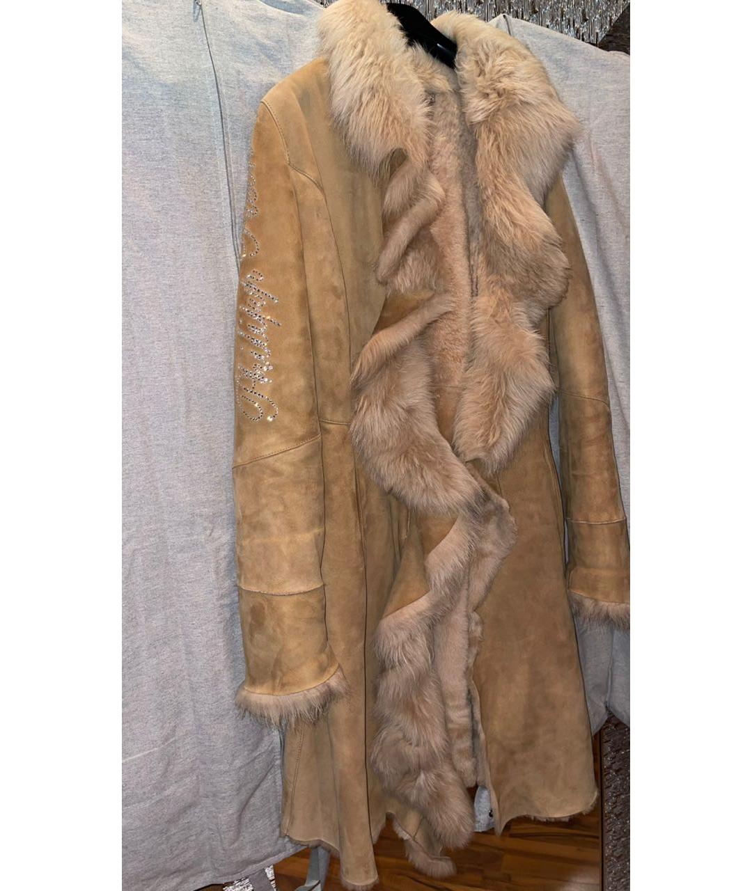 PHILIPP PLEIN Бежевая шерстяная дубленка, фото 3