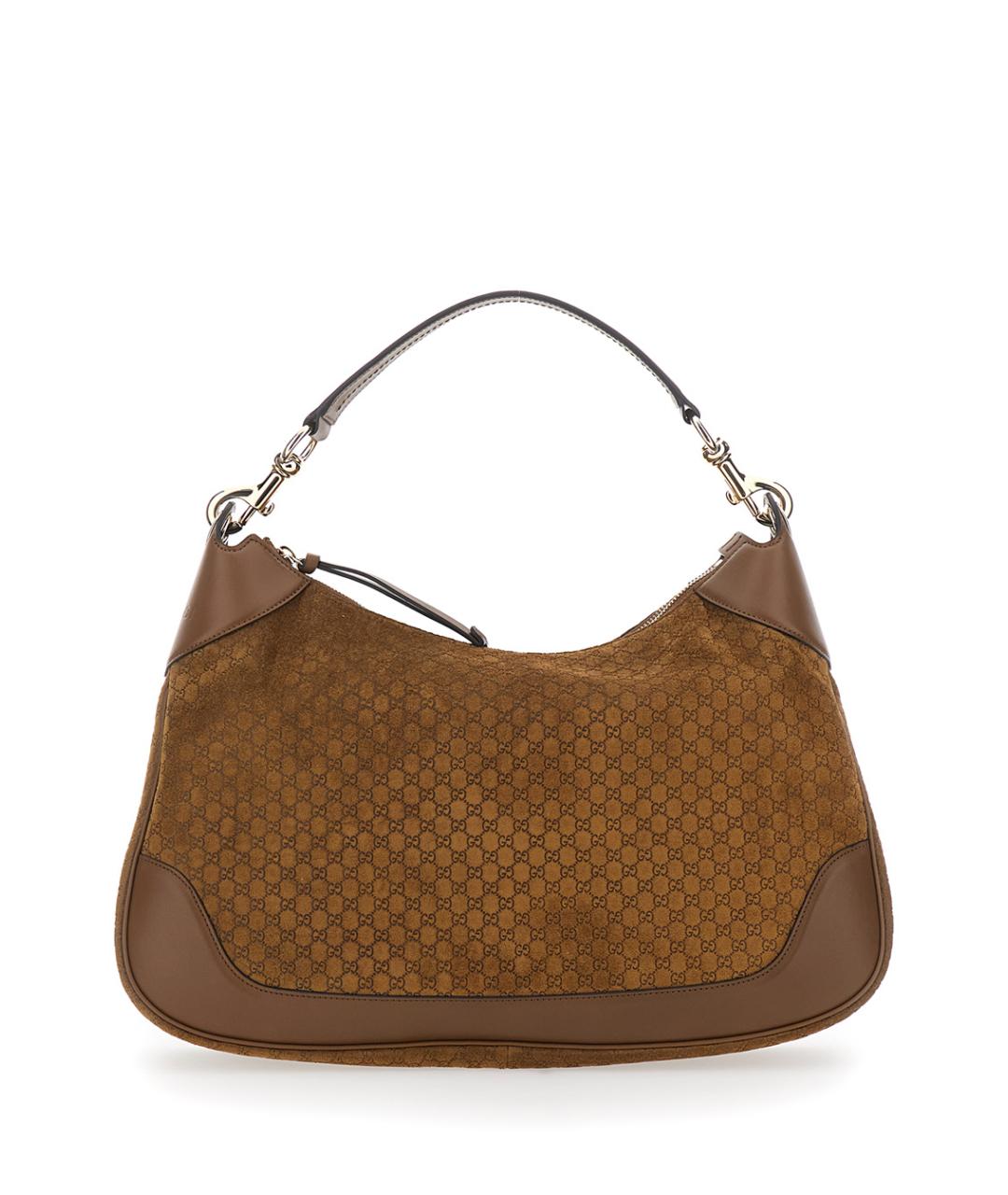 GUCCI Коричневая замшевая сумка через плечо, фото 1