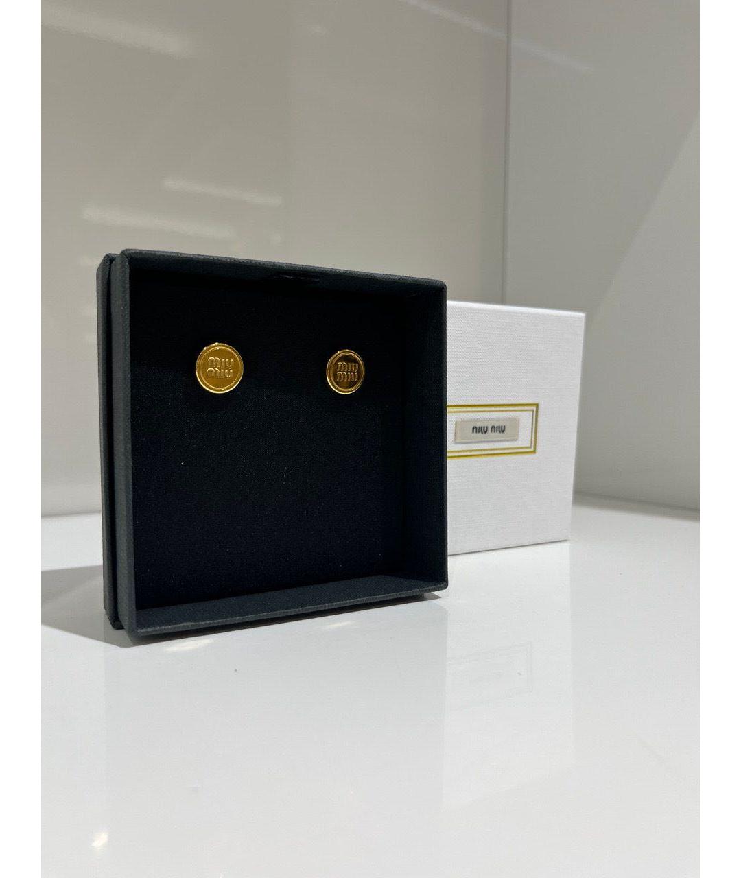 MIU MIU Золотые латунные серьги, фото 2