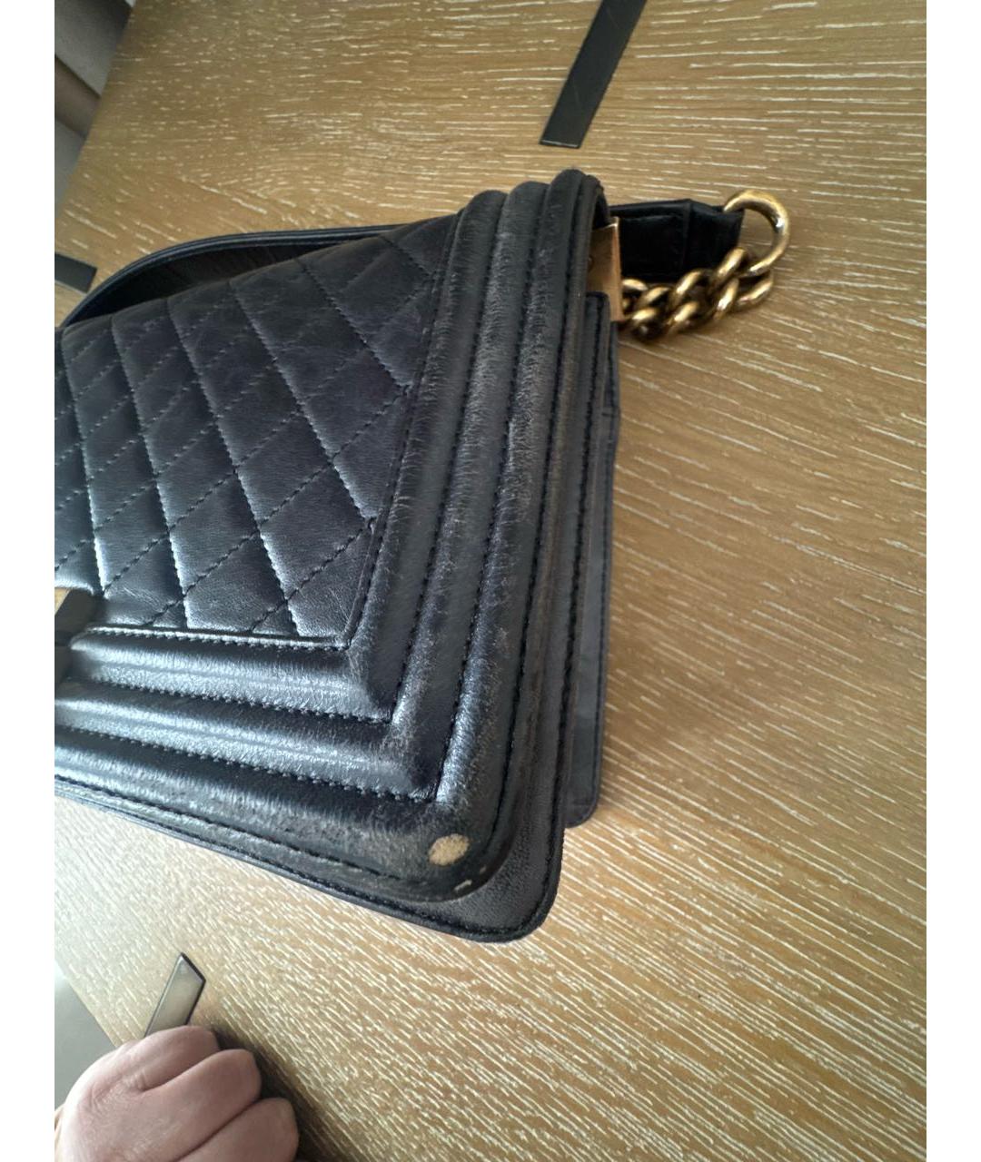CHANEL Черная кожаная сумка через плечо, фото 6