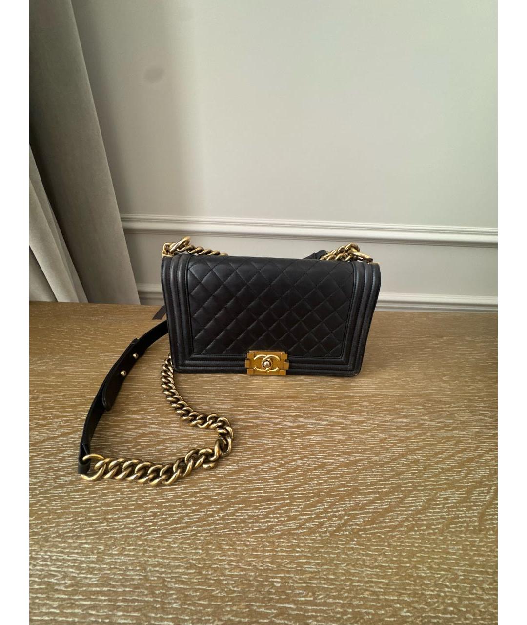 CHANEL Черная кожаная сумка через плечо, фото 9