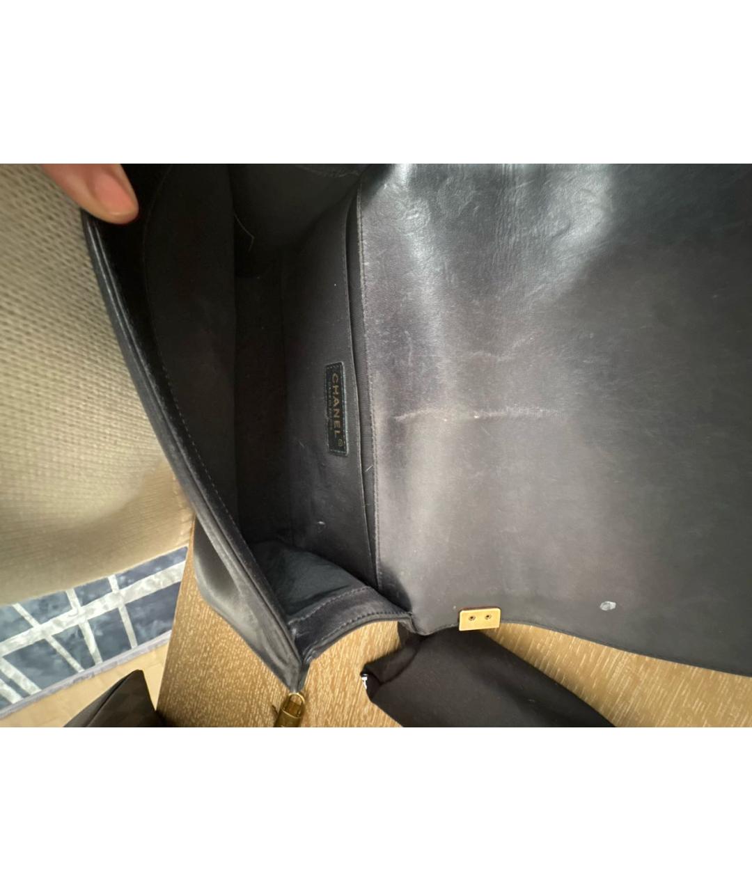 CHANEL Черная кожаная сумка через плечо, фото 4