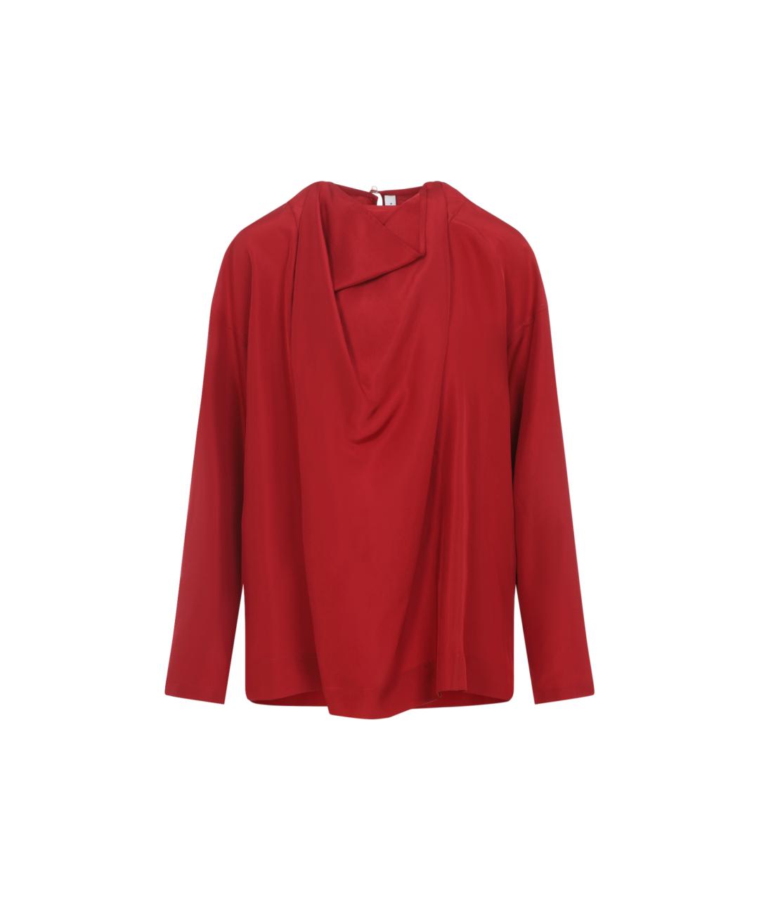 Carven Красная шелковая блузы, фото 1
