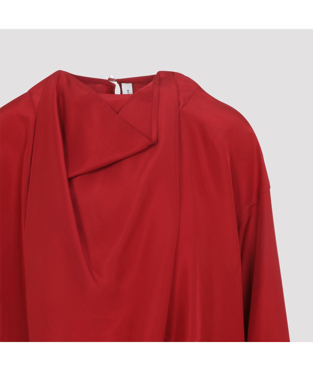 Carven Красная шелковая блузы, фото 6