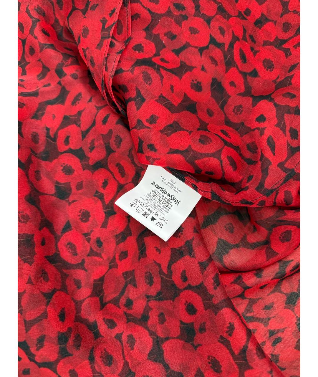 SAINT LAURENT Бордовая шелковая блузы, фото 4