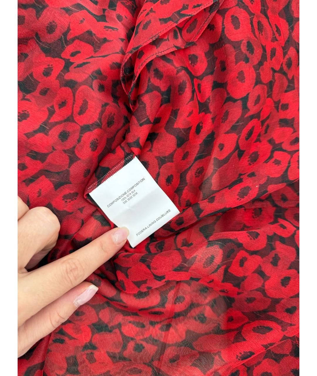 SAINT LAURENT Бордовая шелковая блузы, фото 3