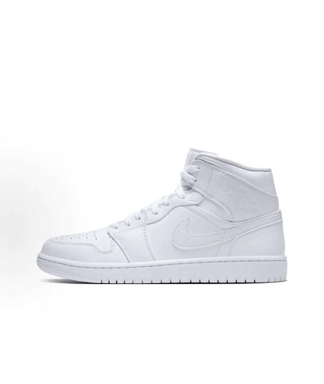 JORDAN Белые кожаные высокие кроссовки / кеды, фото 3