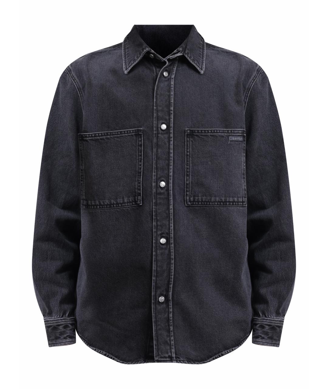 CALVIN KLEIN Серая хлопковая кэжуал рубашка, фото 1