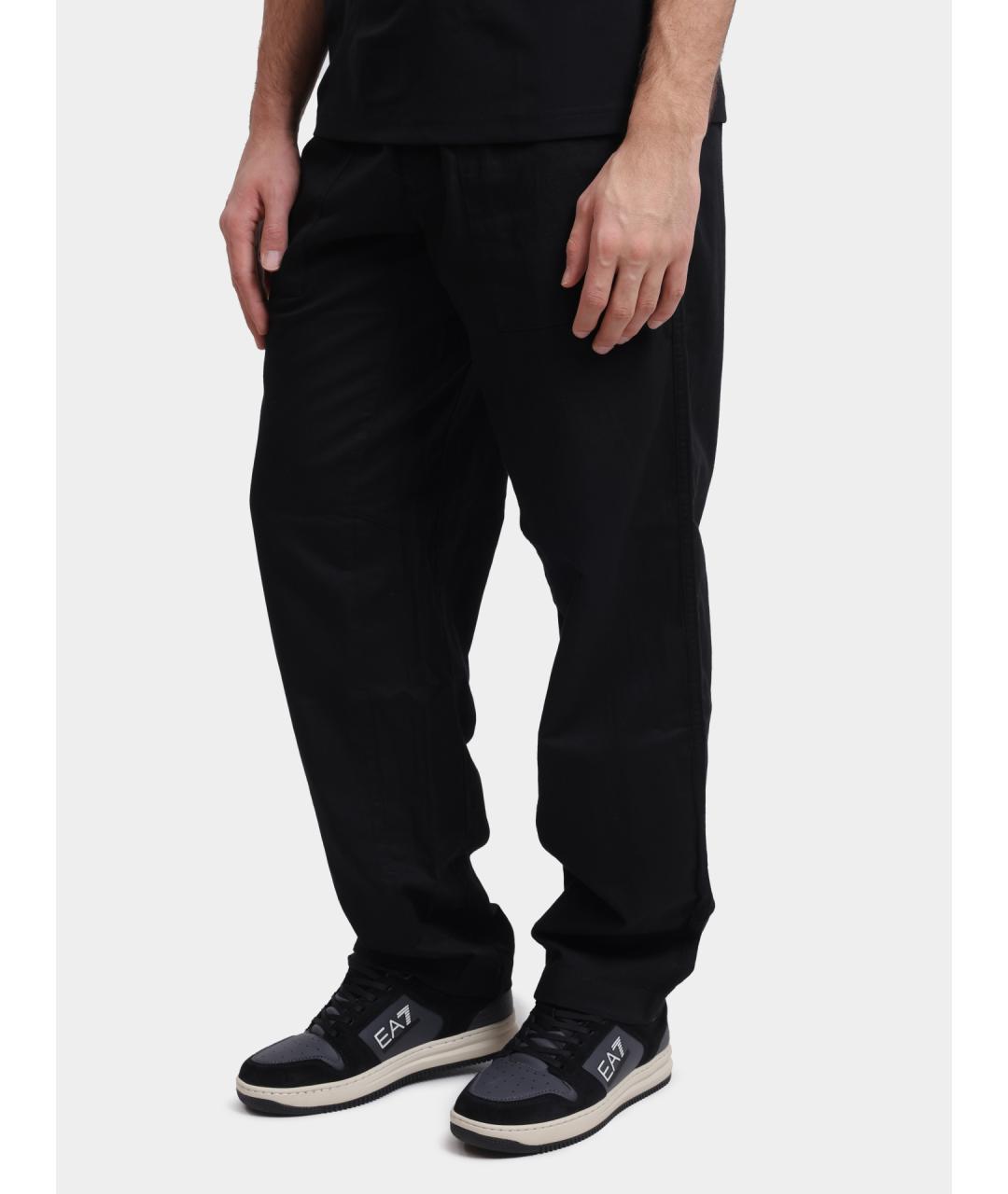 CALVIN KLEIN Черные хлопковые повседневные брюки, фото 3