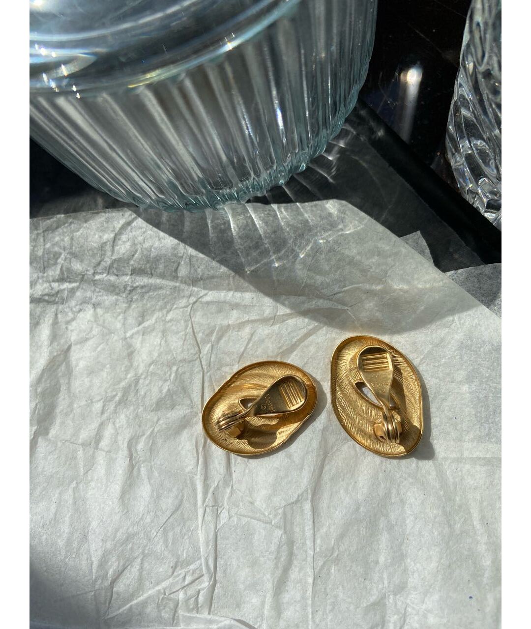 MONET VINTAGE Золотые позолоченные серьги, фото 2