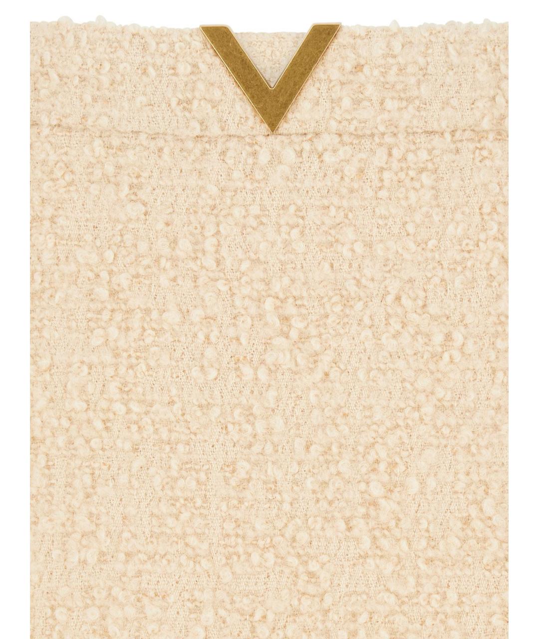 VALENTINO Бежевая шерстяная юбка мини, фото 3