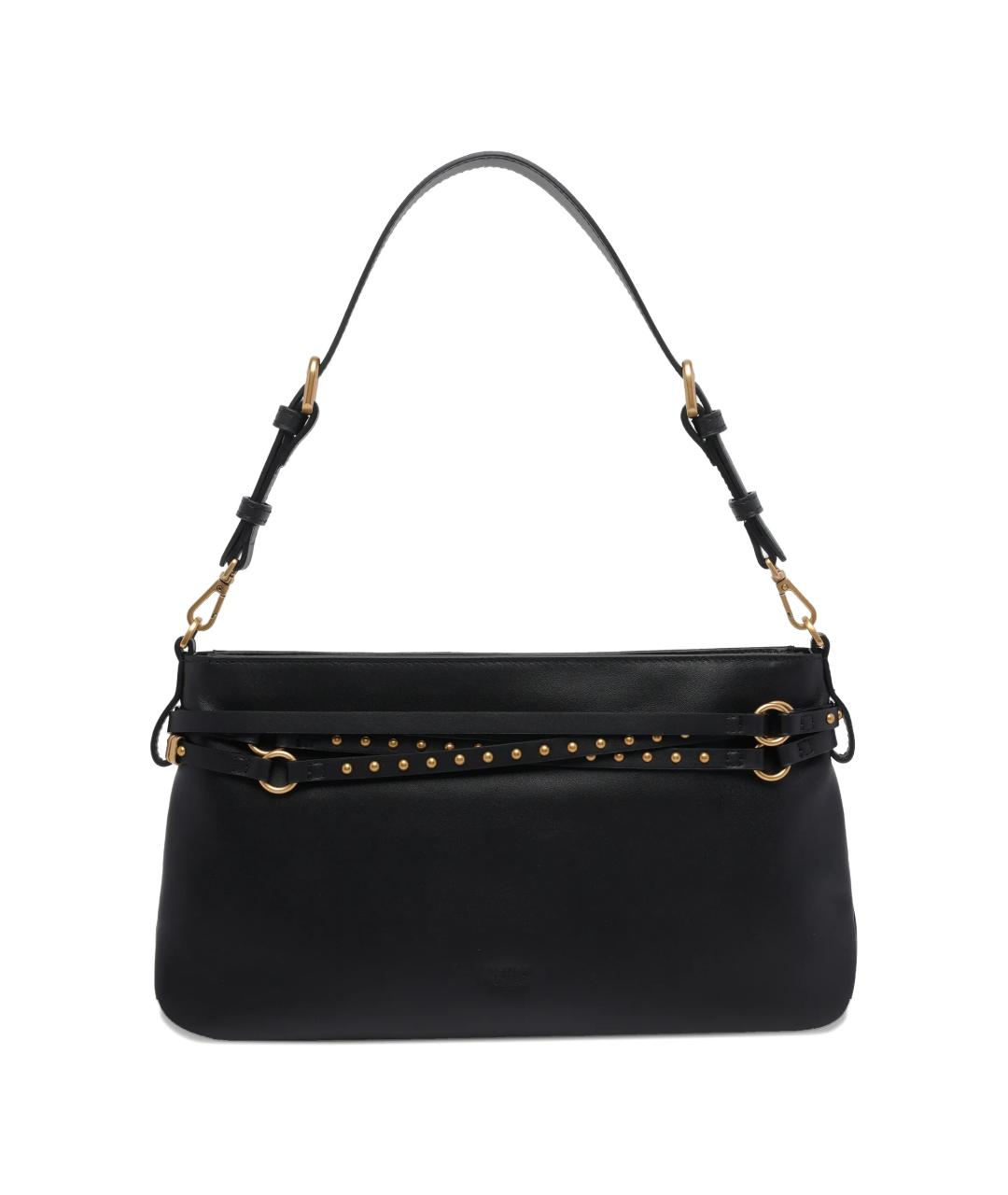 PINKO Черная кожаная сумка с короткими ручками, фото 2