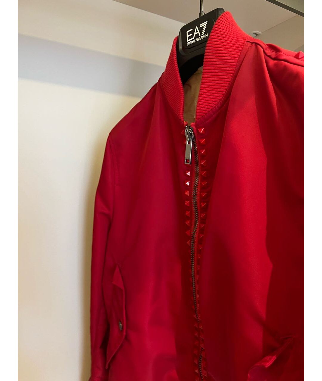 VALENTINO Красная полиэстеровая куртка, фото 3