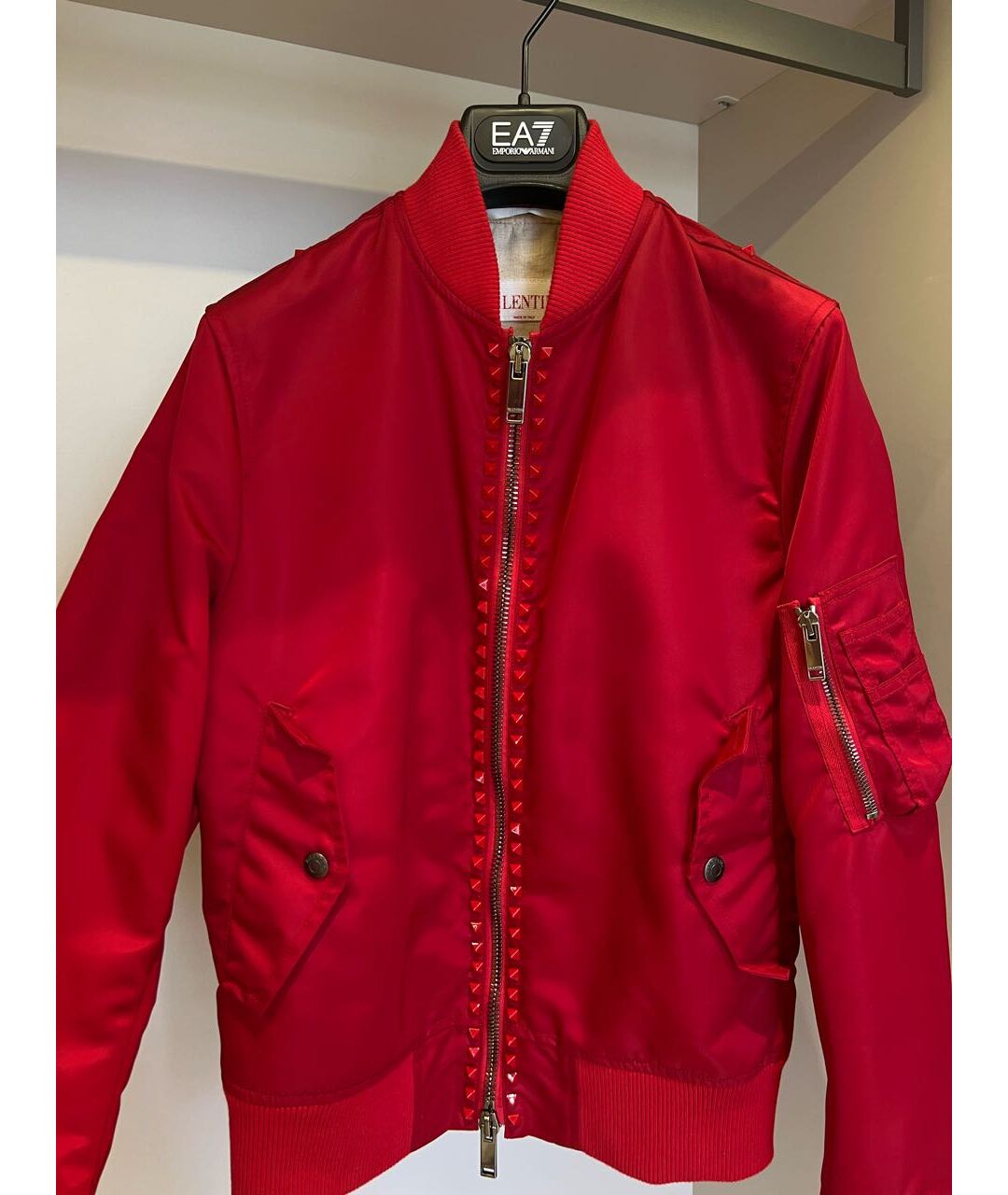 VALENTINO Красная полиэстеровая куртка, фото 2