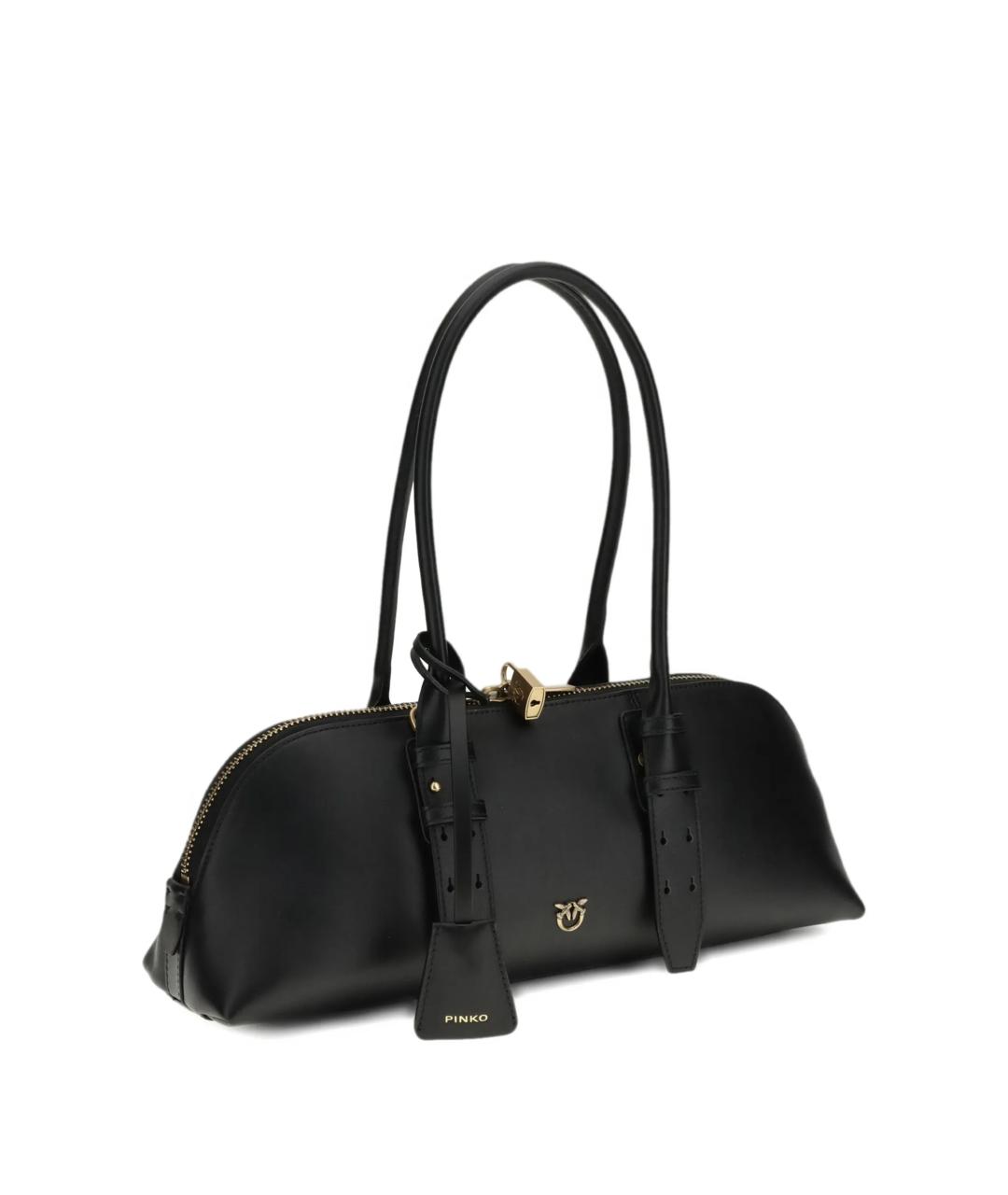 PINKO Черная кожаная сумка тоут, фото 3