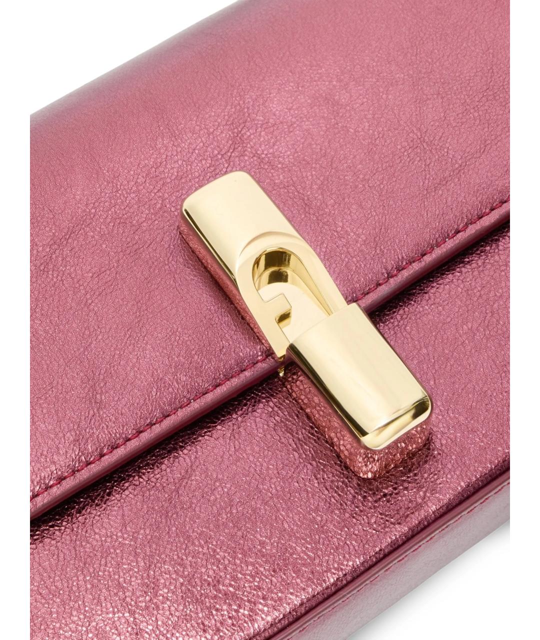 FURLA Розовая кожаная сумка через плечо, фото 4