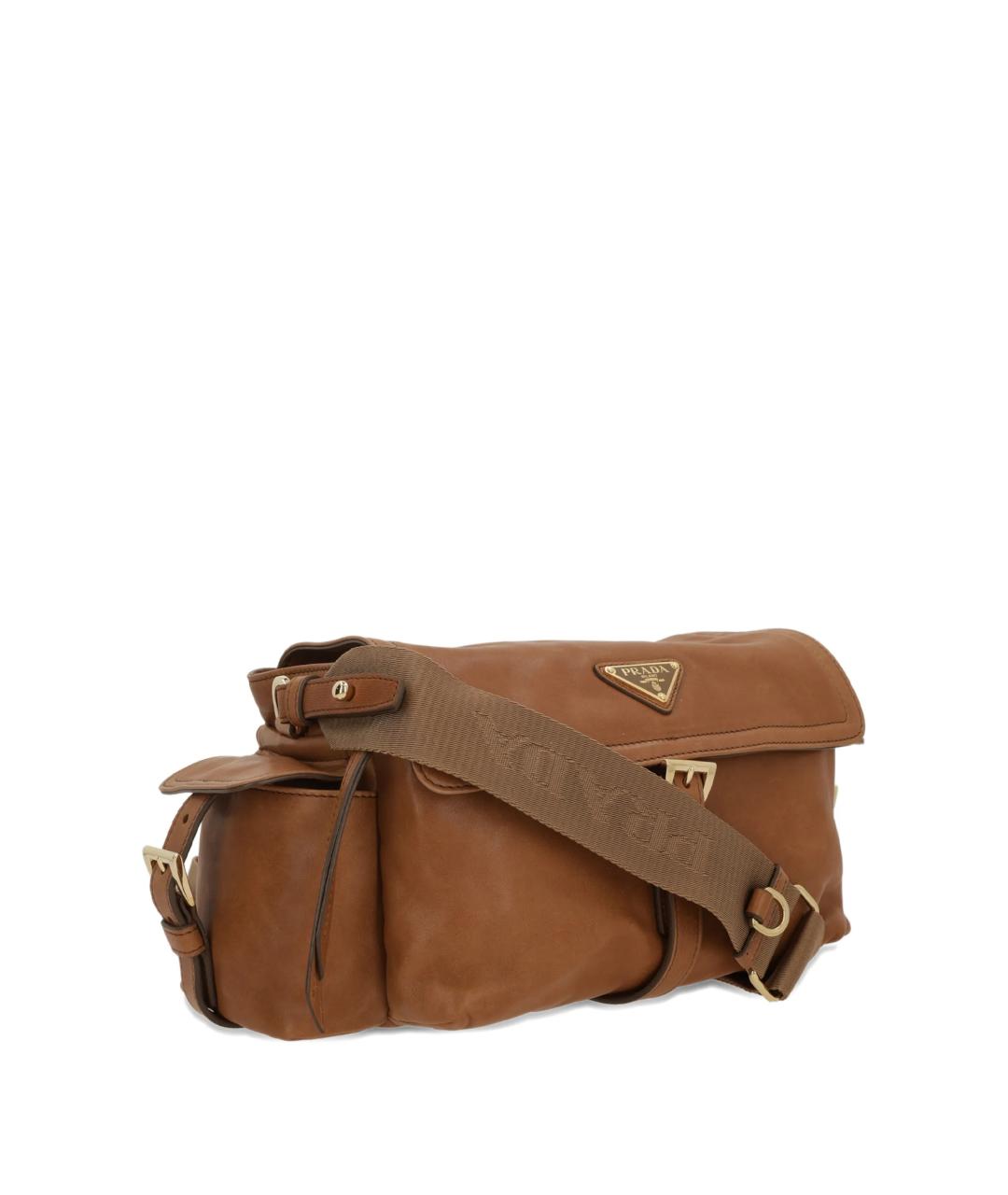 PRADA Коричневая кожаная сумка через плечо, фото 3