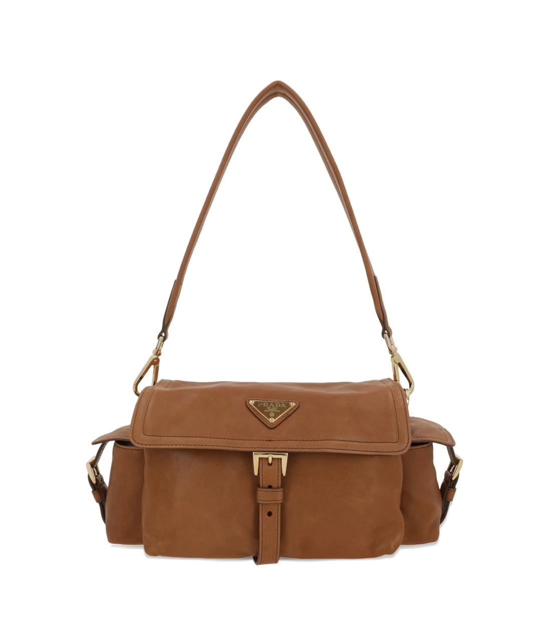 PRADA Коричневая кожаная сумка через плечо, фото 1