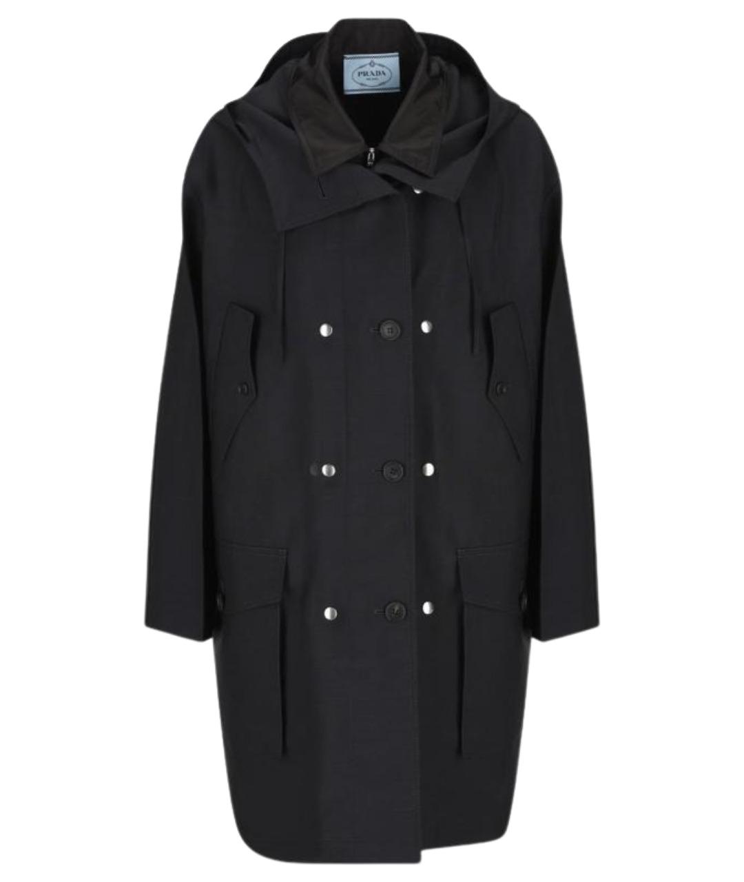 PRADA Темно-синий синтетический тренч/плащ, фото 1