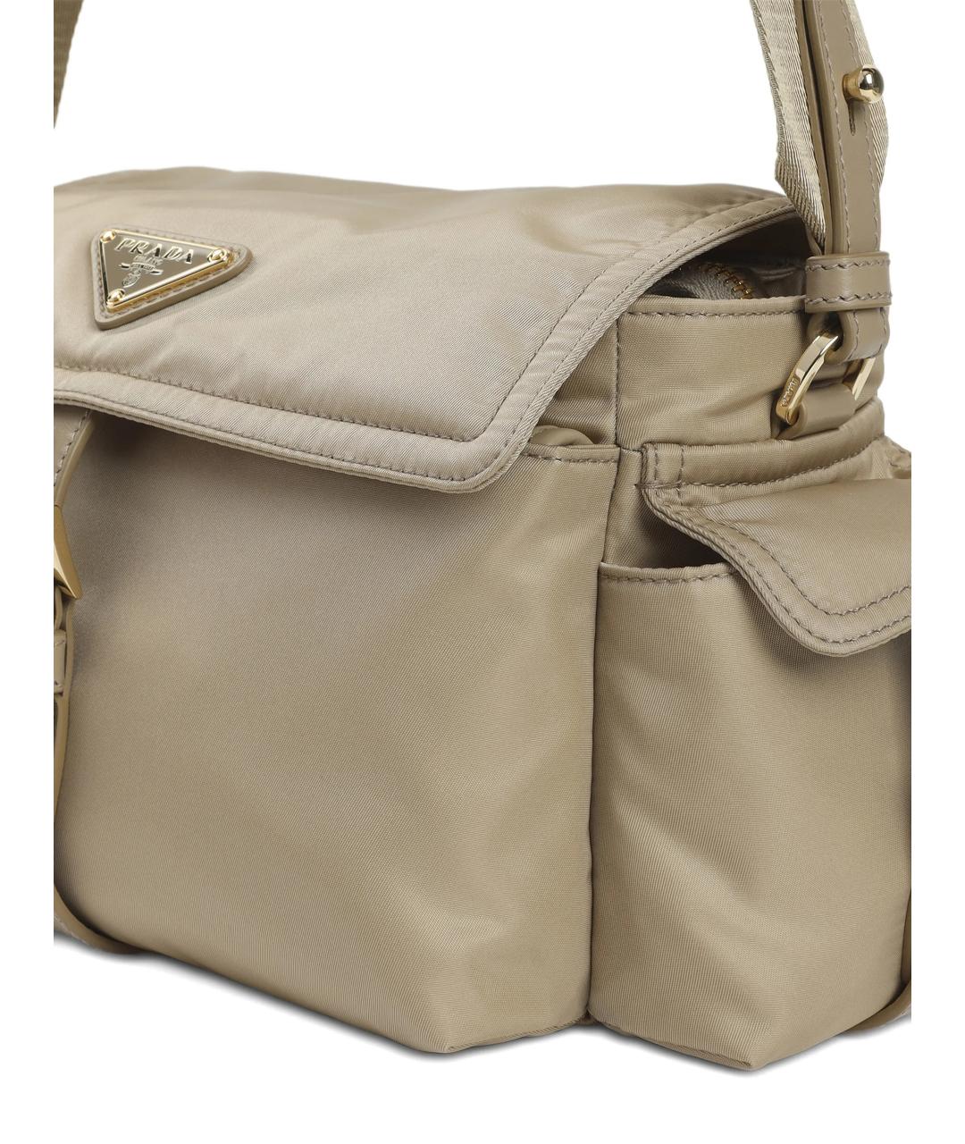 PRADA Бежевая синтетическая сумка через плечо, фото 3