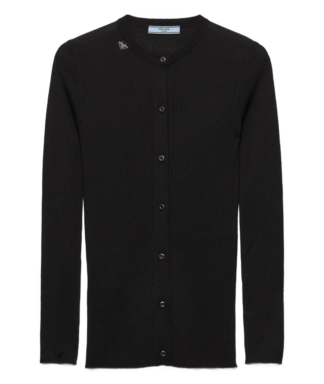 PRADA Черный шерстяной кардиган, фото 1