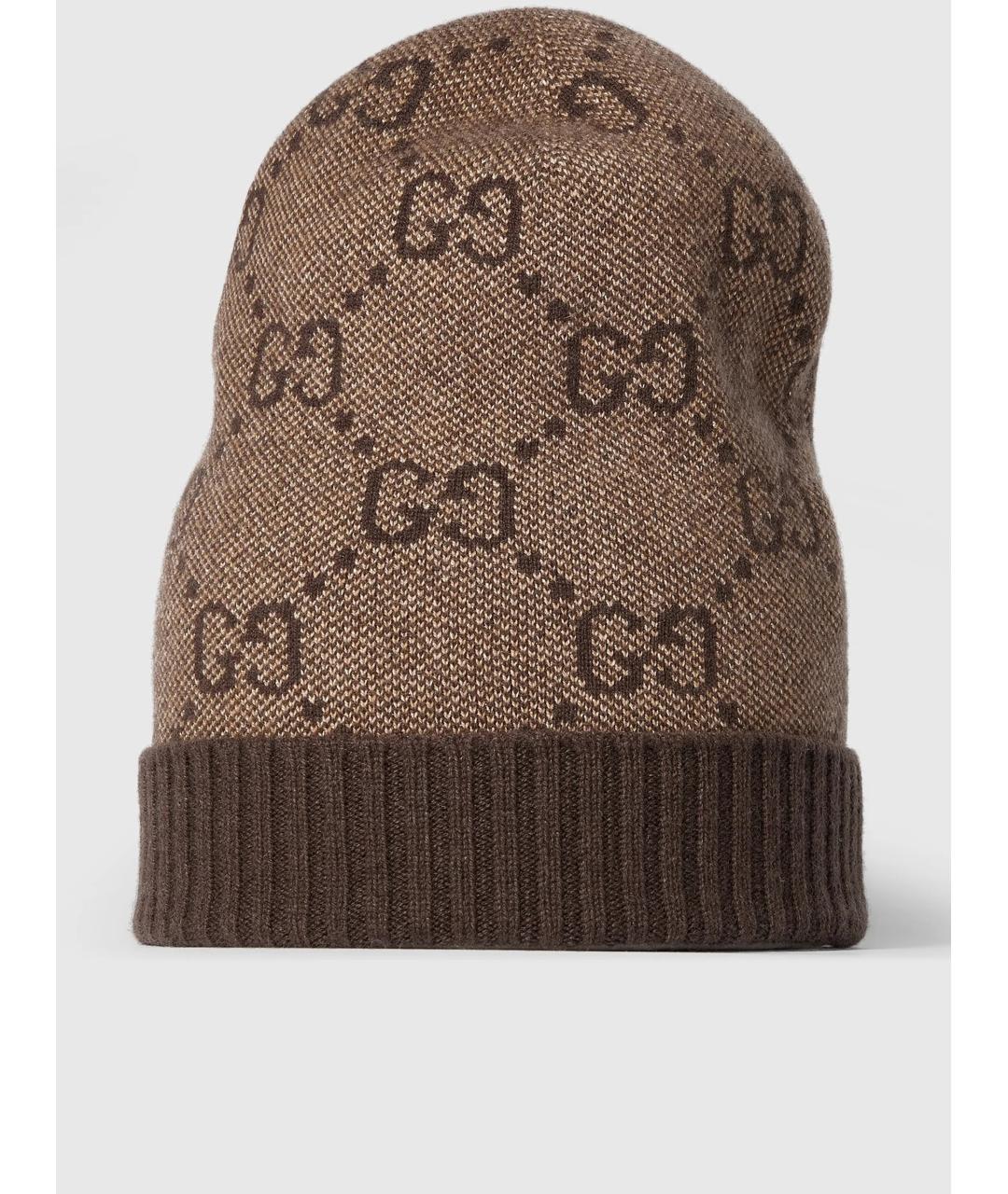GUCCI Коричневая кашемировая шапка, фото 2