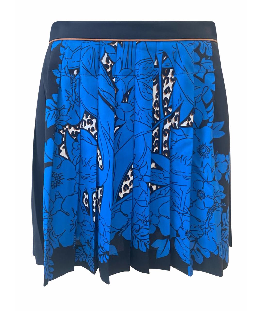 LOUIS VUITTON Синяя шелковая юбка мини, фото 1